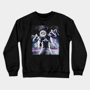 UFO Raccoon Chronicles Unleash Cosmic Stories through Your Wardrobe Crewneck Sweatshirt